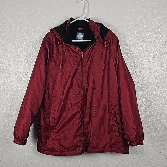 TOTES Women's Large Maroon Three Season Fleece Lined Jacket - Picture 1 of 7